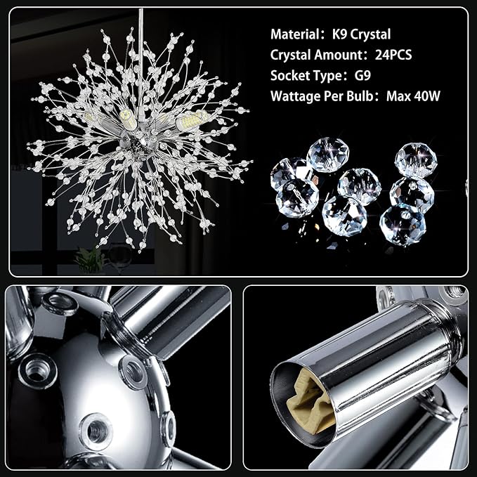Crystal Arc Floor Lamps for Living Room, Modern Floor Lamp with Marble Base, Adjustable Height Standing Lamp, Mid Century Tall Lamp for Girls Room, Over Couch Arched Reading Light for Bedroom, Office - LeafyLoom