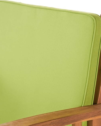 Christopher Knight Home Carolina Outdoor Acacia Wood Sofa Set with Water Resistant Cushions, 4-Pcs Set, Brown Patina / Light Green - LeafyLoom