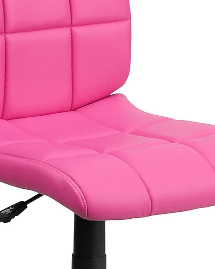 Flash Furniture Clayton Mid-Back Pink Quilted Vinyl Swivel Task Office Chair - LeafyLoom