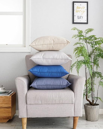 Jeanerlor 12"x20" Cotton Linen Decorative Lumber Throw Pillow Case Cushion Cover Set with Twin Needles Stitch on Edge for Father's Day,(30 x 50cm), 2 Pcs, Light Linen - LeafyLoom