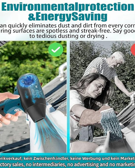 Mini Jet Blower Portable Violent Turbo Fan,Electric Compressed Air Duster for Makita Battery,Camping,Outdoors,Car,130000RPM High Speed Fan(18V Battery Not Included) - LeafyLoom