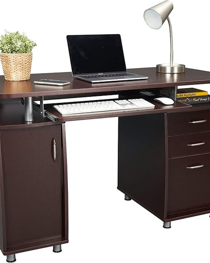 NicBex Laik-DW-00044-DX Desks, 47.5" W x 23.5" D x 30" H, Chocolate - LeafyLoom