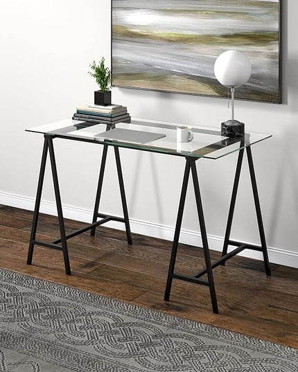 Tulsa Rectangular 48" Wide Desk in Blackened Bronze - LeafyLoom