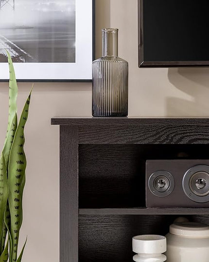 Walker Edison Wren Classic TV Console Entertainment Media Stand with Storage for Televisions up to 65 Inches, 58 Inch, Black - LeafyLoom