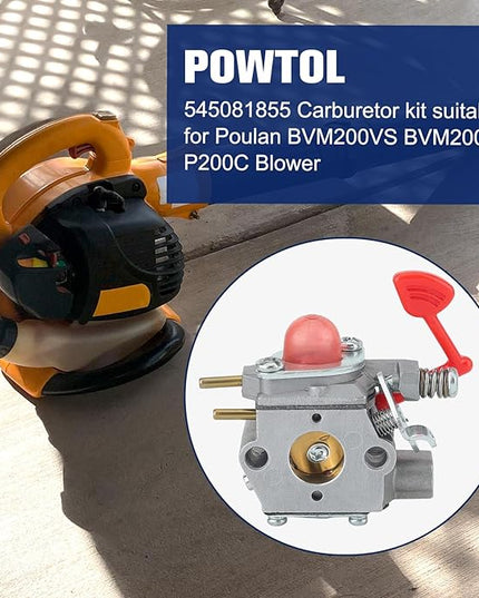 WT-875 545081855 Carburetor for Craftsman Poulan Pro 25CC Blower BVM200C BVM200VS P200C GBV325 P325 200mph Blower - LeafyLoom