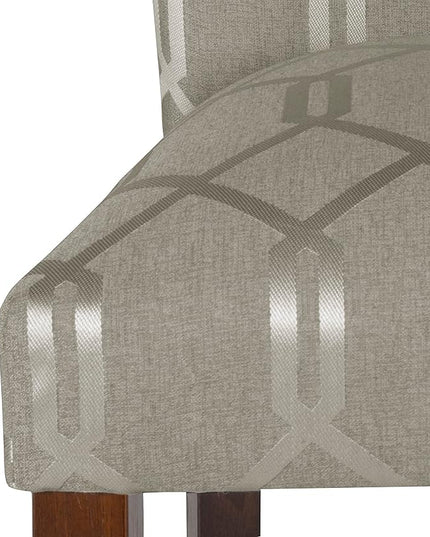 HomePop Classic Parsons Dining Chairs, Pack of 2, Pewter Gray Cream Lattice (Set of 2) - LeafyLoom