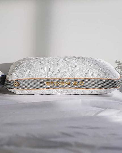 Bedgear Storm Performance Pillow - Size 2.0 - Cooling Pillow for Hot Sleepers - Medium Firmness Bed Pillow for All Sleep Positions - Hypoallergenic, Washable Removable Cover - 20" W x 26" L x 5.75" H - LeafyLoom