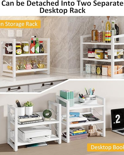 Small Bookshelf with Drawer - 4-Tier Wood Book Shelf Industrial Narrow Bookcase Storage Organizer Metal Stackable Shelves for Desktop Bedroom Living Room Home Office (White) - LeafyLoom