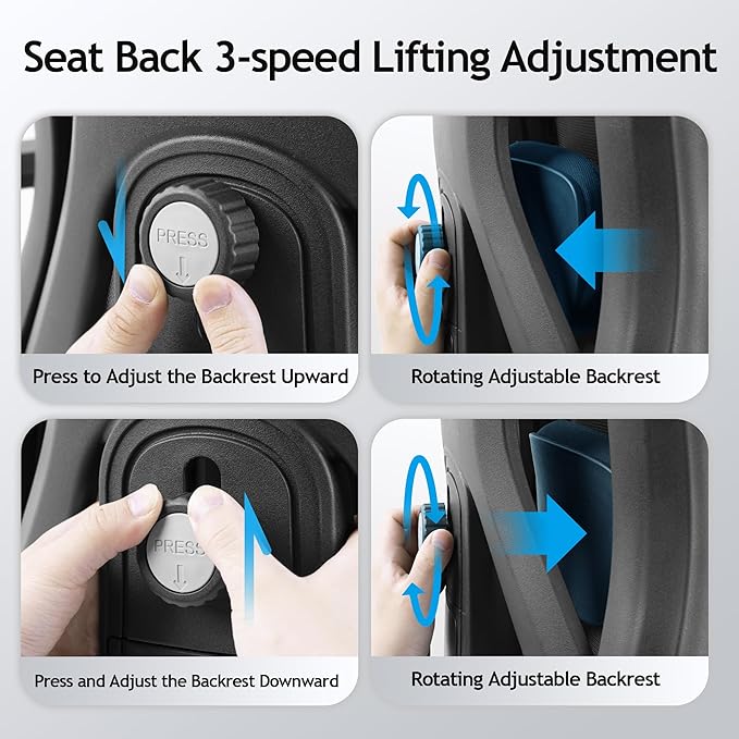 KERDOM Ergonomic Office Chair Desk Chair Comfortable Mesh Gaming Computer Swivel Rolling Chair, High Back Office Chair with Wheels, Headrest, 3D Armrest and Lumbar Support Home Office Desk Chair Black - LeafyLoom
