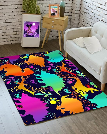 Cute Dinosaur Rug Dinosaur Area Rugs Cartoon Animal Patterns Carpets Dinosaur Bedroom Decor for Boys Kids Area Rug Dinosaur Rugs for Boys Bedroom Dinosaur Play Rug for Boys Bedroom,2'×3' - LeafyLoom