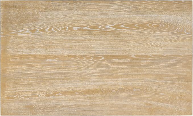 6-Piece Retro Style Rectangular Dining Table Set with Unique Legs and 4 Upholstered Chairs & 1 Bench for Kitchen, Breakfast Nook, Living Room, Natural Wood Wash, 59.8" L x 35.8" W x 30" H - LeafyLoom