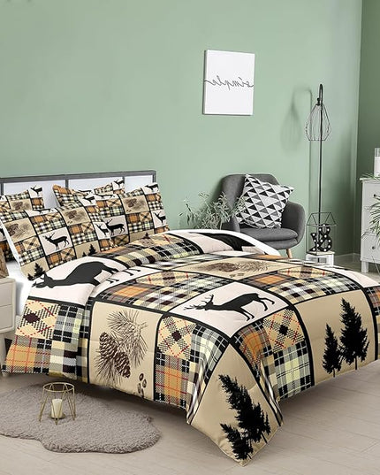 NINENINE Deer Bedding Set Camo American Flag Comforter Set Twin Bedding Set for Boys Hunting Bedding Set for Kids,Teen Camouflage Bedding Sets with 1 Comforter 1Pillowcase - LeafyLoom