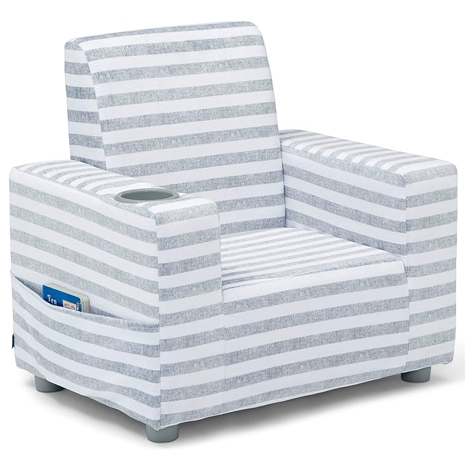 GAP GapKids Upholstered Chair, Grey/White - LeafyLoom