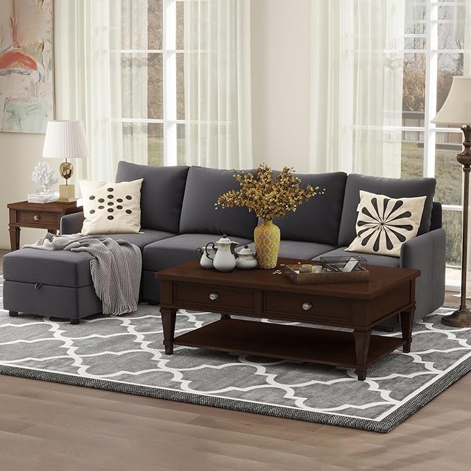 COMHOMA Convertible Sectional Sofa for Living Room, Free Combination L/U Shaped Sofa with Storage Chaise for Living Room, Apartment and Small Space 5 Seaters(4+1) - LeafyLoom