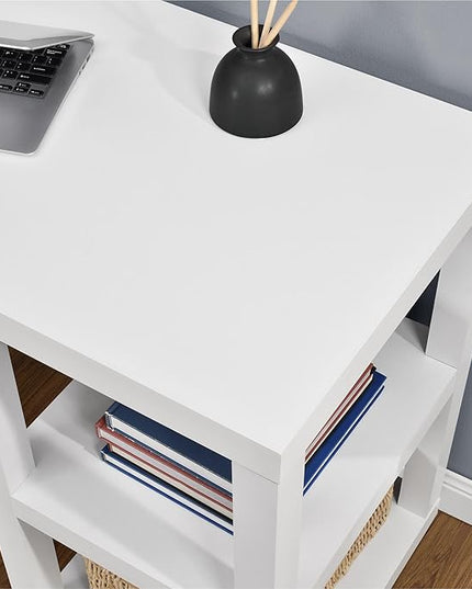 Ameriwood Home Parsons Deluxe Desk, White - LeafyLoom