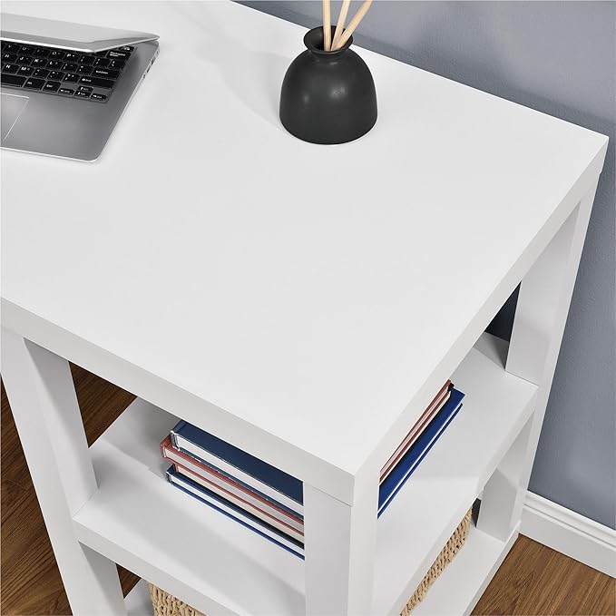 Ameriwood Home Parsons Deluxe Desk, White - LeafyLoom