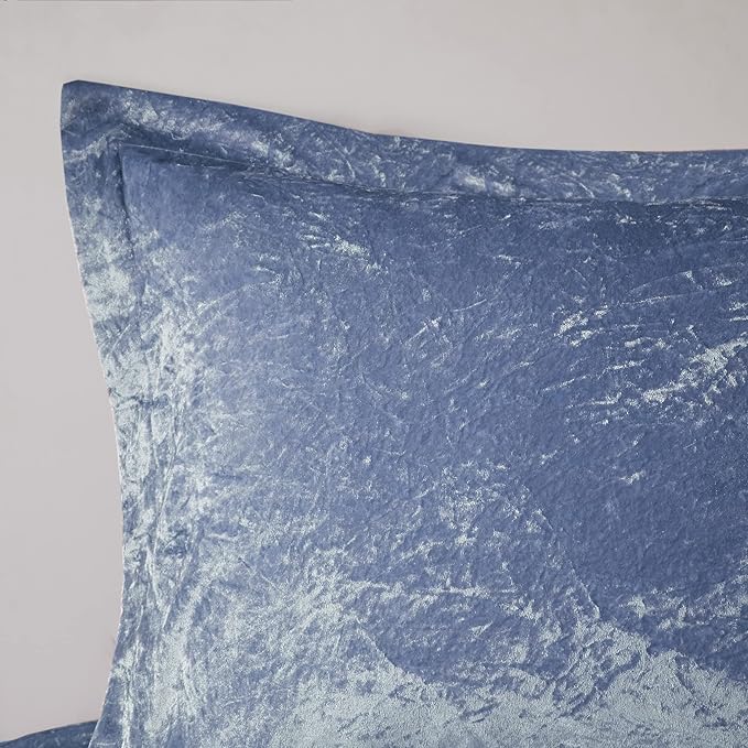 Intelligent Design Queen Comforter Set, Velvet Comforter Set , Luxury Diamond Quilting Comforter Set, Fluffy Comforter Bed Set with Decorative Pillowand 2 Shams, 4 Piece Blue, Full/Queen - LeafyLoom