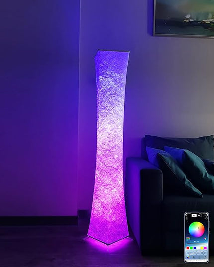 Floor Lamps for Living Room 61" LED Floor Lamp,Corner Floor Lamp,RGB Color Changing Floor Lamp,Smart Dimmable Floor Lamp with Remote & APP Control & Music Sync,Modern Floor Lamp for Bedroom - LeafyLoom