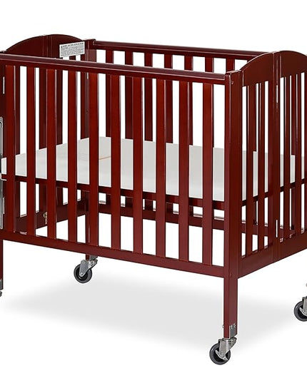 3-in-1 Folding Portable Crib, Cherry, Large - LeafyLoom