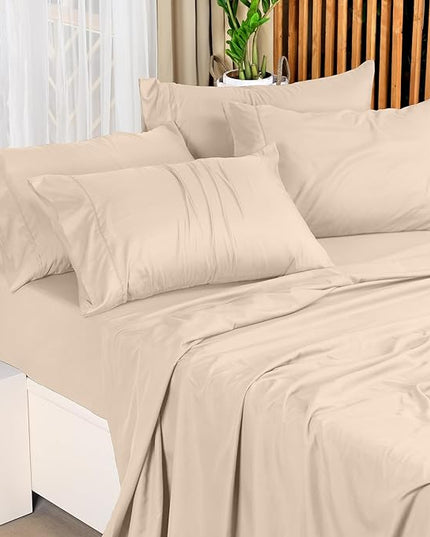 Utopia Bedding Queen Bed Sheets Set - 4 Piece Bedding - Brushed Microfiber - Shrinkage and Fade Resistant - Easy Care (Queen, Beige) - LeafyLoom