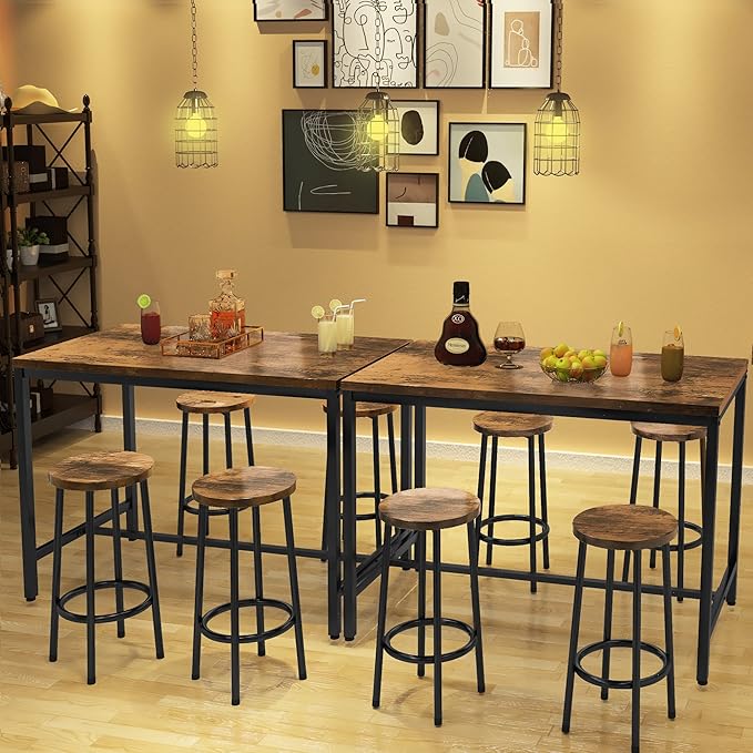 DKLGG Dinner Table Set for 4, Modern Kitchen Table and Chairs for 4 Wooden Top and Adjustable Metal Legs, Small Dining Room Table Set 5 Pieces Compact Design for Small Space - LeafyLoom