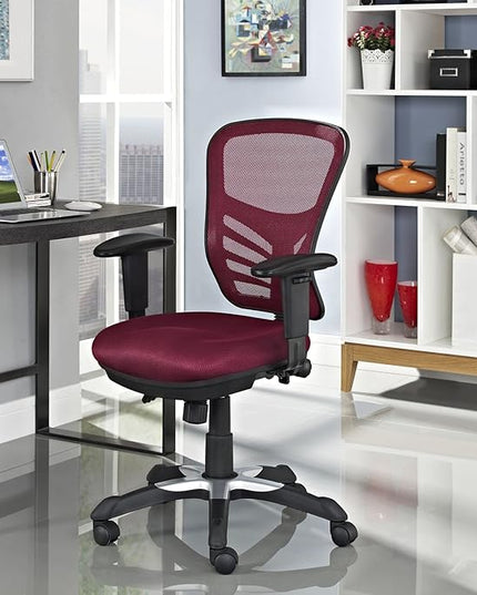 Modway Articulate Ergonomic Mesh Office Chair in Red - LeafyLoom