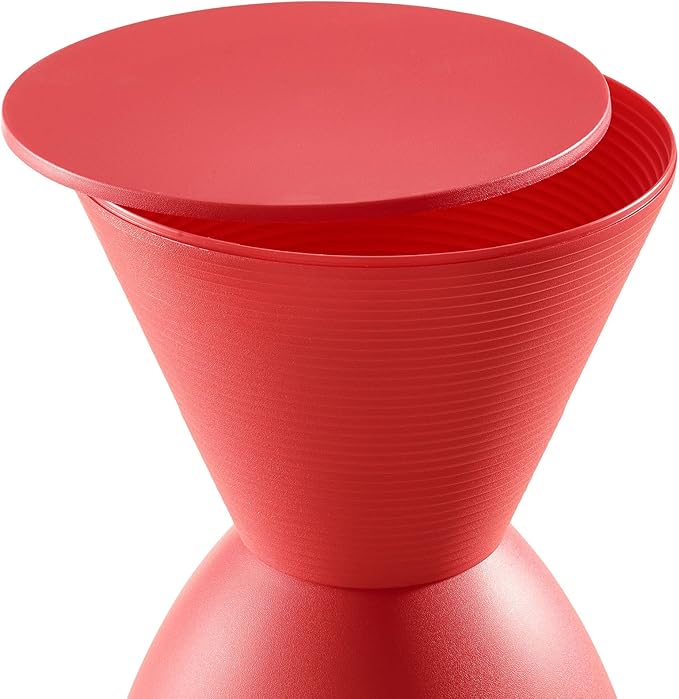 Modway Haste Contemporary Modern Hourglass Accent Stool in Red - LeafyLoom