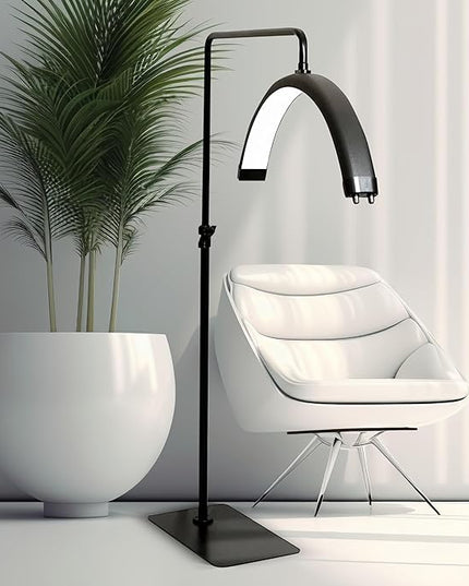 LED Floor Light, Half Moon Lamp for Lash Extension, Lighting for Beauty, Skincare, Lashes, Eyebrows, Filming Content Creation-Modern Black - LeafyLoom
