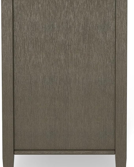SIMPLIHOME Warm Shaker SOLID WOOD Universal TV Media Stand, 47 inch Wide, Transitional, Living Room Entertainment Center, Storage Cabinet, for Flat Screen TVs up to 55 inches in Farmhouse Grey - LeafyLoom