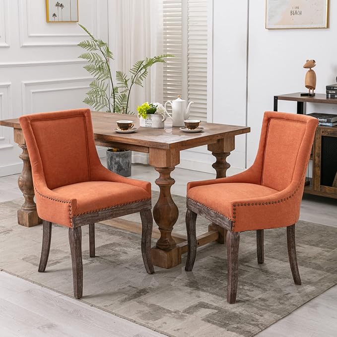 NicBex Haerin-SD-00086-LWJ Dining Chairs, 22.8"x20.8"x35.4", Orange - LeafyLoom