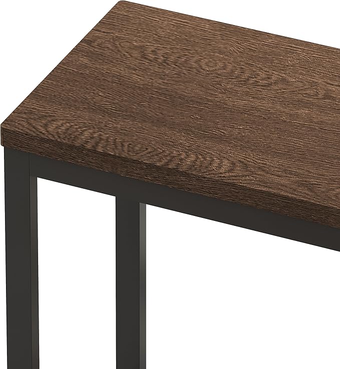 NicBex Kitchen Table Set Dining Room Table Set Modern Design Kitchen Dining Table, Pub Table, Long Dining Table Set with 3 Stools for Kitchen, Apartment, Easy Assembly, Dark Brown - LeafyLoom