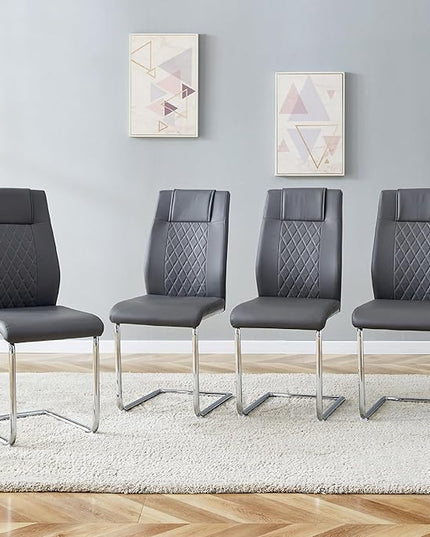 NicBex Haerin-SD-00313-LWJ Dining Chairs, 16"x19"x38", Gray and Silver - LeafyLoom