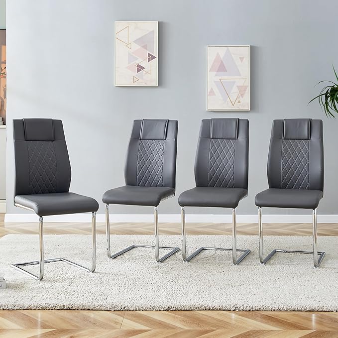 NicBex Haerin-SD-00313-LWJ Dining Chairs, 16"x19"x38", Gray and Silver - LeafyLoom