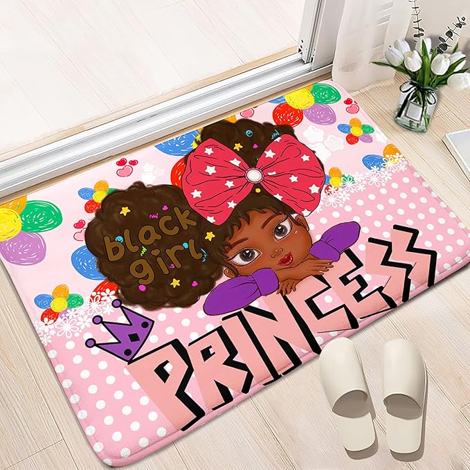 Black Girls for Bedroom Girls Room Rug African American Girls Rugs Bedroom Decor Rugs Princess Room Decor Rugs for Teen Girls Living Room Soft Floor Rugs, Pink, 2'×3' - LeafyLoom