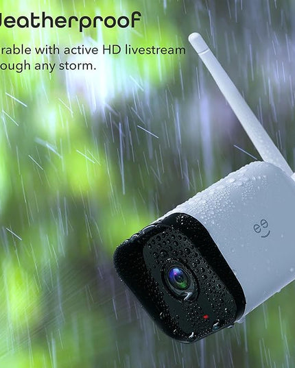 Geeni Hawk 3 Outdoor Security Camera, 1080p HD, Weatherproof, Motion Detection, Night Vision, Two-Way Audio, Cloud & MicroSD Storage, Alexa & Google Assistant Compatible, Wi-Fi, 2-Pack Geeni
