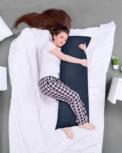 Utopia Bedding Full Body Pillow for Adults (Navy, 20 x 54 Inch), Long Pillow for Sleeping, Large Pillow Insert for Side Sleepers - LeafyLoom