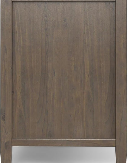 SIMPLIHOME Ela SOLID WOOD Wide Transitional Media Stand for TVs up to 80 inches for The Living Room and Entertainment Center, 72 inch, Smoky Brown - LeafyLoom