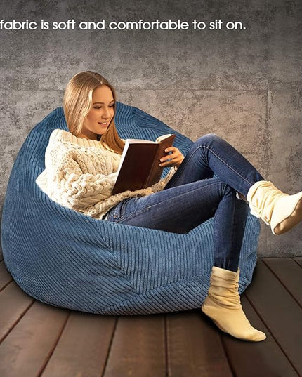 Bean Bag Chairs Cover (No Filler),Bean Bag Cover,Bean Bag for Kids,Adults,Teens-[Small 32 * 28 in]inches Gray Bean Bags - LeafyLoom