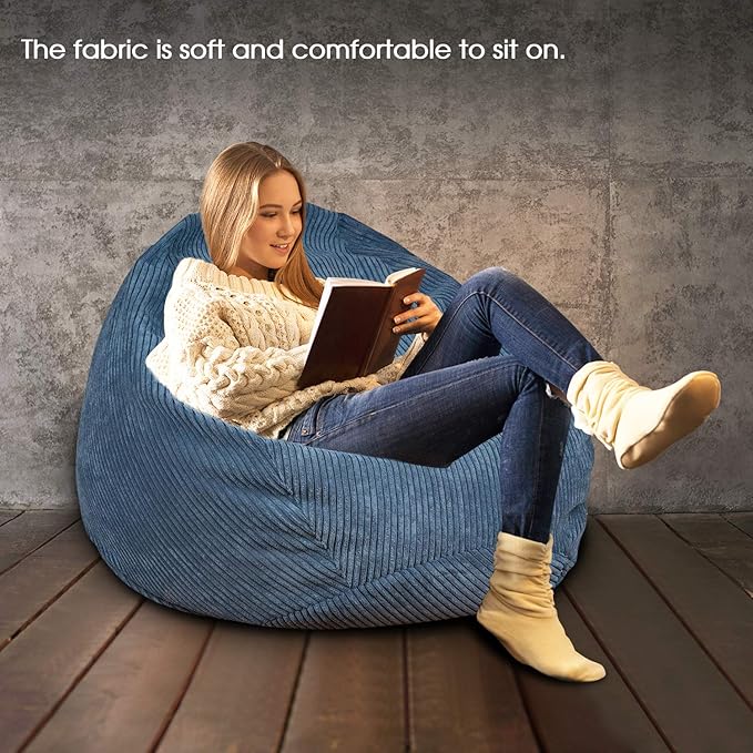 Bean Bag Chairs Cover (No Filler),Bean Bag Cover,Bean Bag for Kids,Adults,Teens-[Small 32 * 28 in]inches Gray Bean Bags - LeafyLoom