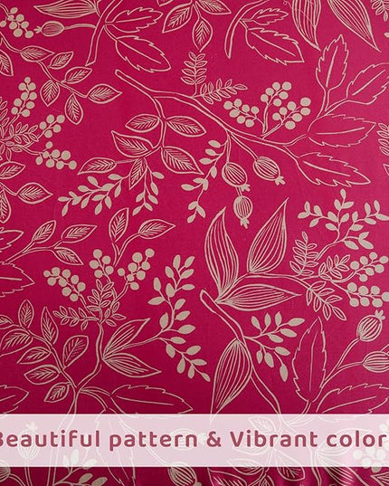 QSH Floral King Size Sheet Sets - 100% Egyptian Cotton Floral Bedding Sheets Red Flower Pattern Botanical Printed Bedding King Size Bed Sheets 17.5" Extra Deep Pocket 4pcs - LeafyLoom
