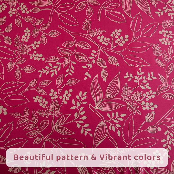 QSH Floral King Size Sheet Sets - 100% Egyptian Cotton Floral Bedding Sheets Red Flower Pattern Botanical Printed Bedding King Size Bed Sheets 17.5" Extra Deep Pocket 4pcs - LeafyLoom