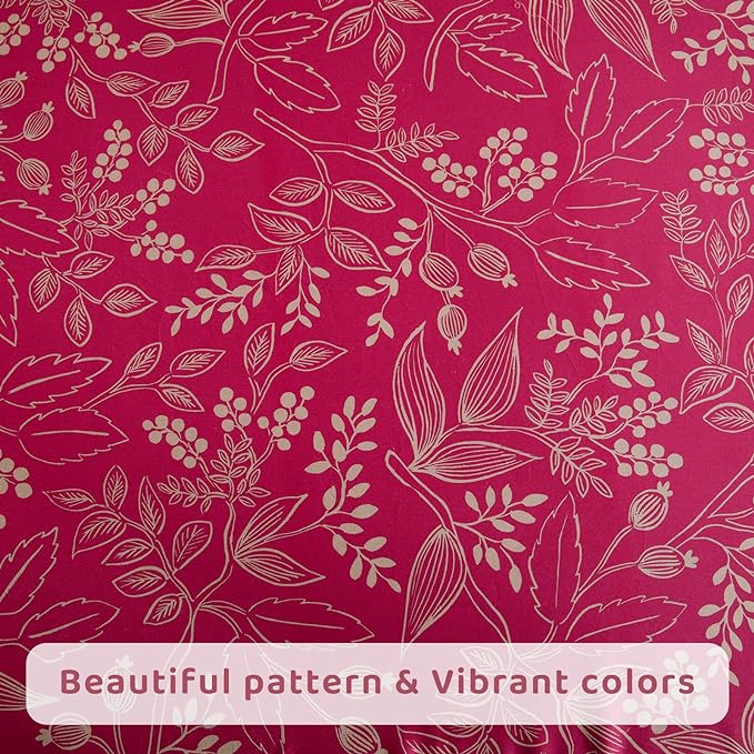 QSH Floral Queen Size Sheet Sets - 100% Egyptian Cotton Sheets Elegant Red Flower Pattern Botanical Printed Bedding Sheets Queen Size Bed Extra Soft and Breathable 4pcs Deep Pockets Bed Sheets - LeafyLoom