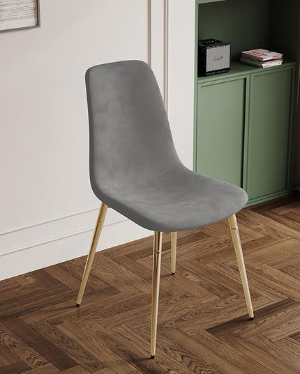 NicBex Haerin-SD-00340-LWJ Dining Chairs, 17.7"x19.7"x34.3", Grey and Gold - LeafyLoom