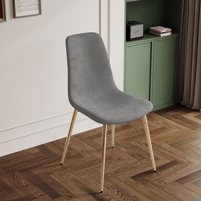 NicBex Haerin-SD-00340-LWJ Dining Chairs, 17.7"x19.7"x34.3", Grey and Gold - LeafyLoom