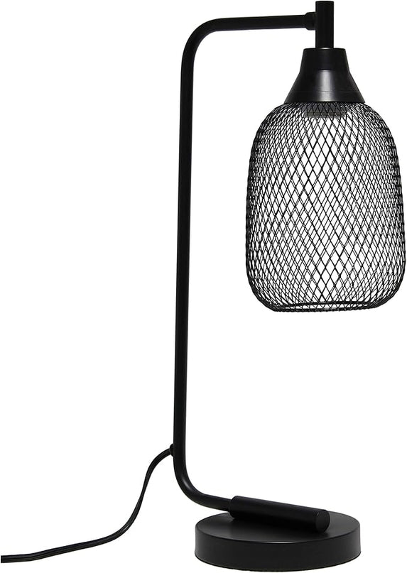 Elegant Designs LD1060-BLK Mesh Wire Table Lamp, Matte Black - LeafyLoom