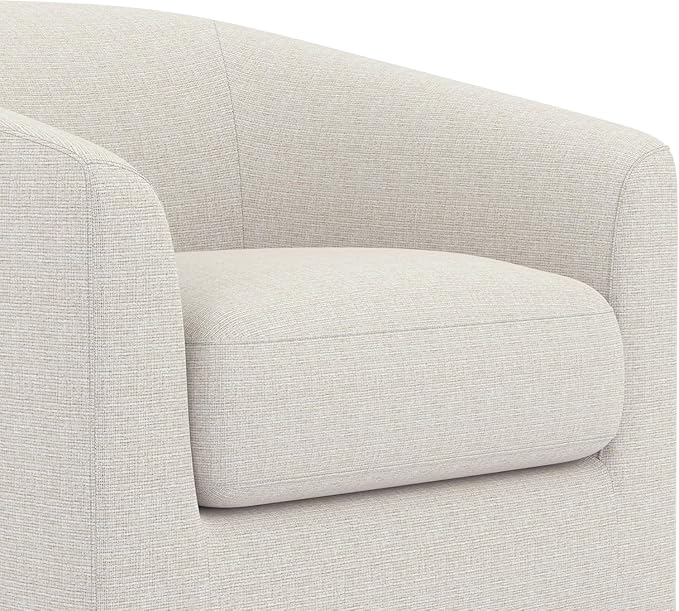 Sunny Heart Swivel Accent Chair, Fabric Swivel Barrel Chair, Swivel Club Chair with Wood Base, Modern Upholstered Armchair, Cozy Chairs for Living Room, Bedroom, Reading - LeafyLoom