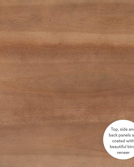 Linon Natural Dutton Wood and Rattan Desk - LeafyLoom