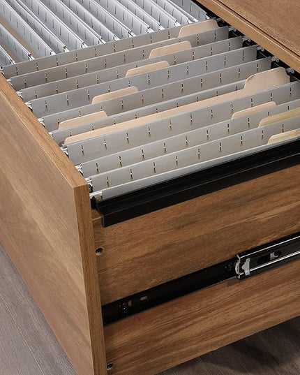 Sauder Tremont Row Lateral File, L: 15.71" x W: 27.95" x H: 29.53", Sindoori Mango - LeafyLoom