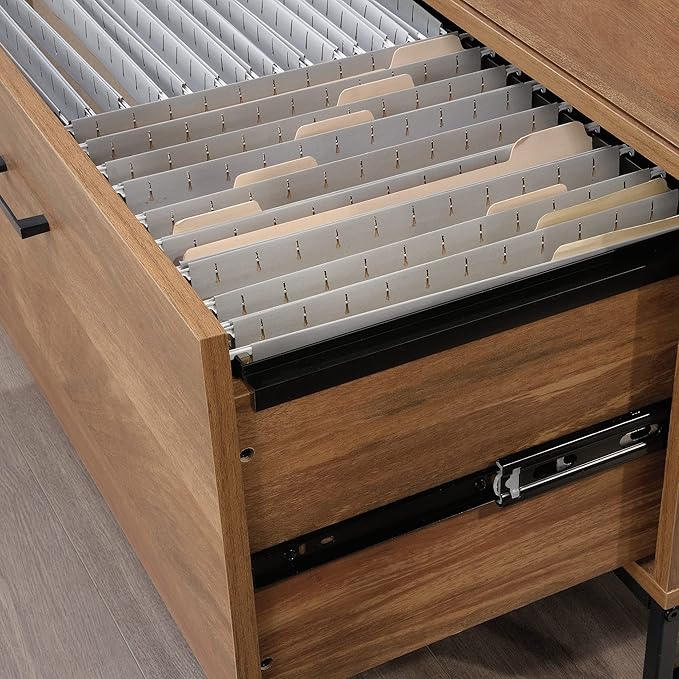 Sauder Tremont Row Lateral File, L: 15.71" x W: 27.95" x H: 29.53", Sindoori Mango - LeafyLoom