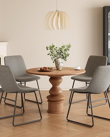 Dining Chairs Set of 4, Kitchen & Dining Room Chairs Dining Chairs Midcentury Modern Chair, Mid Century Faux Leather Dining Chair Comfortable,Dining Chair for Home - LeafyLoom